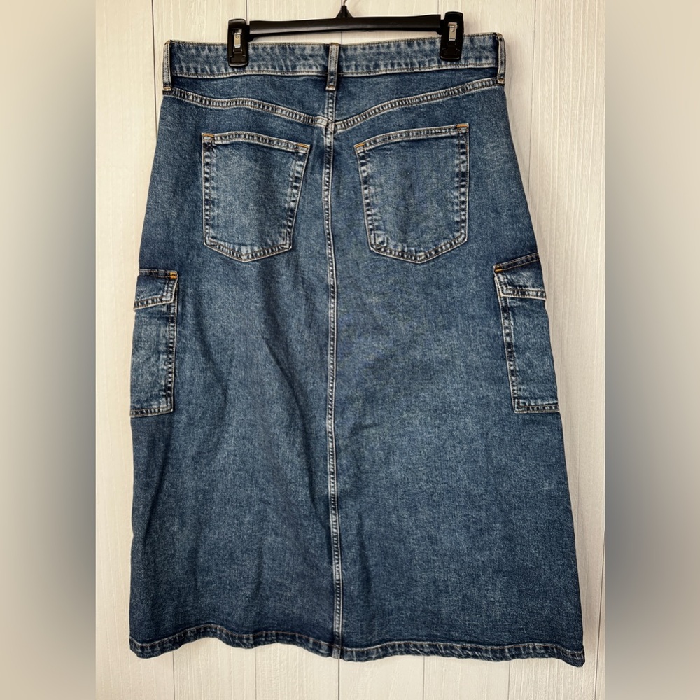 GAP Denim Cargo Maxi Skirt 31/12 - Picture 6 of 9